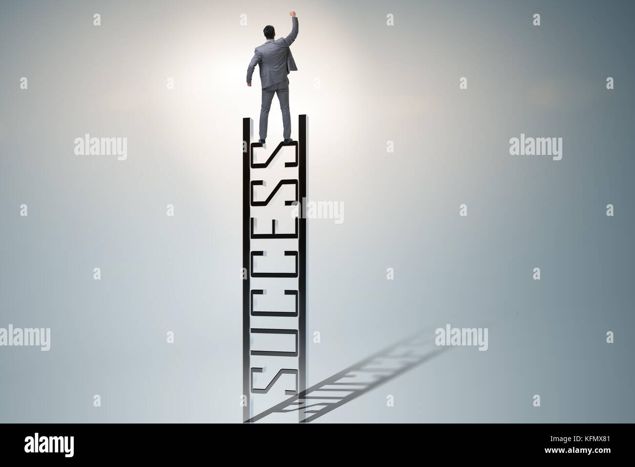 Businessman climbing the career ladder of success Stock Photo - Alamy
