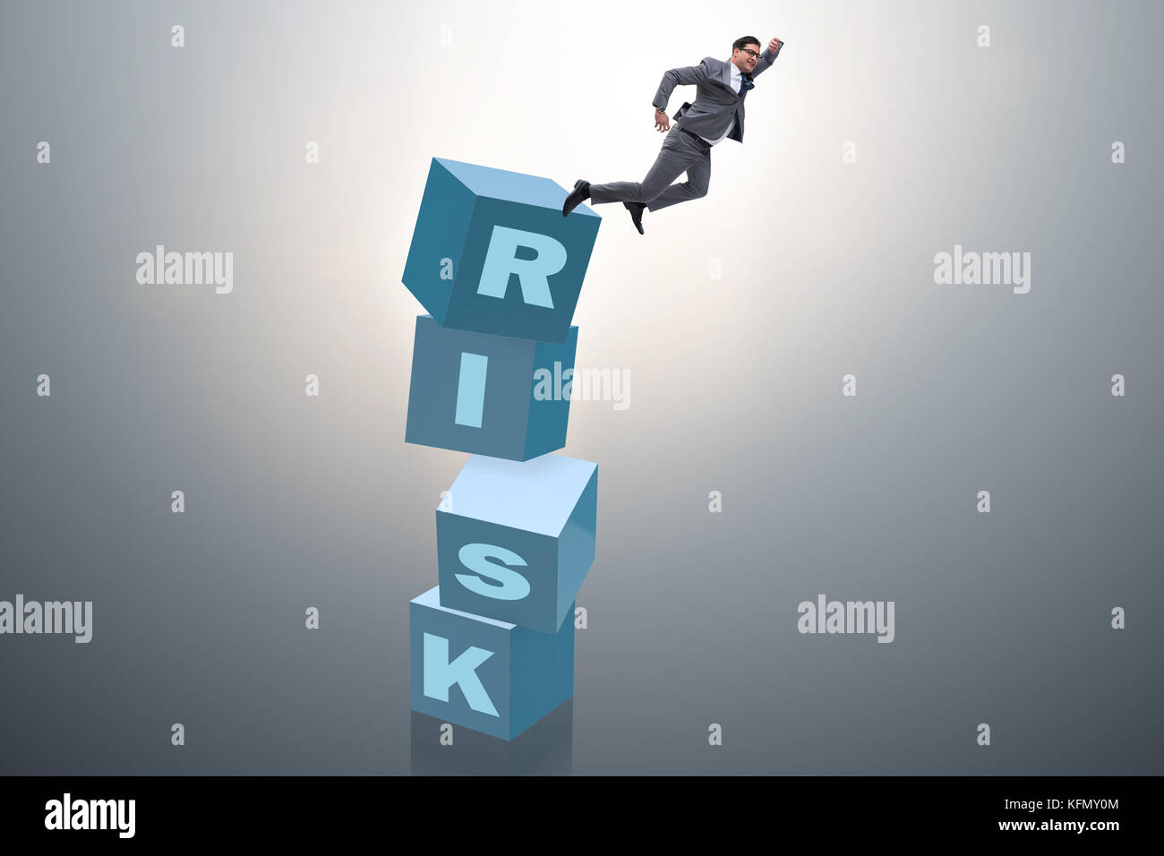 Businessman in risk and reward business concept Stock Photo - Alamy