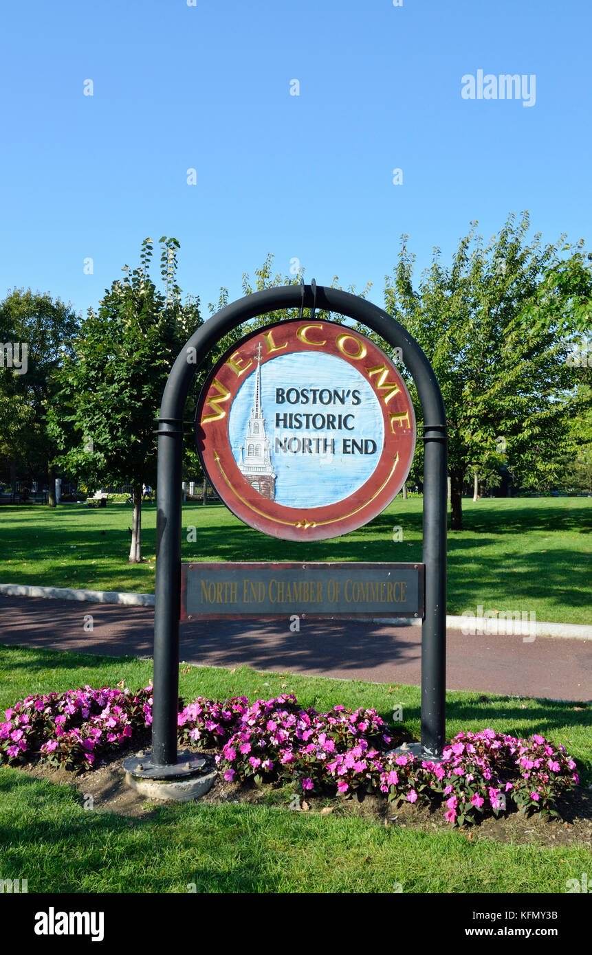 sign in Boston's Historic North End Stock Photo Alamy