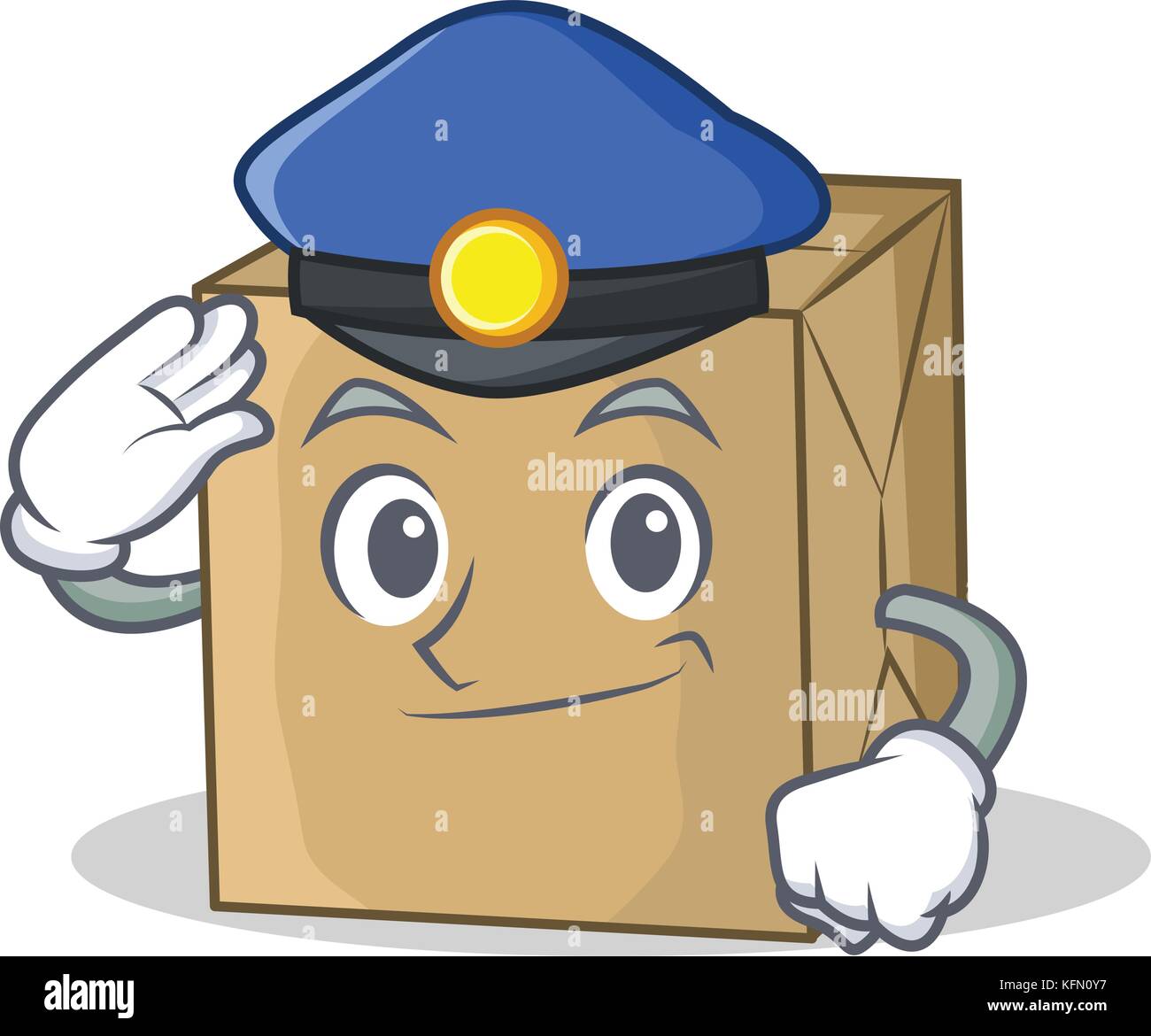Police cardboard character character collection Stock Vector