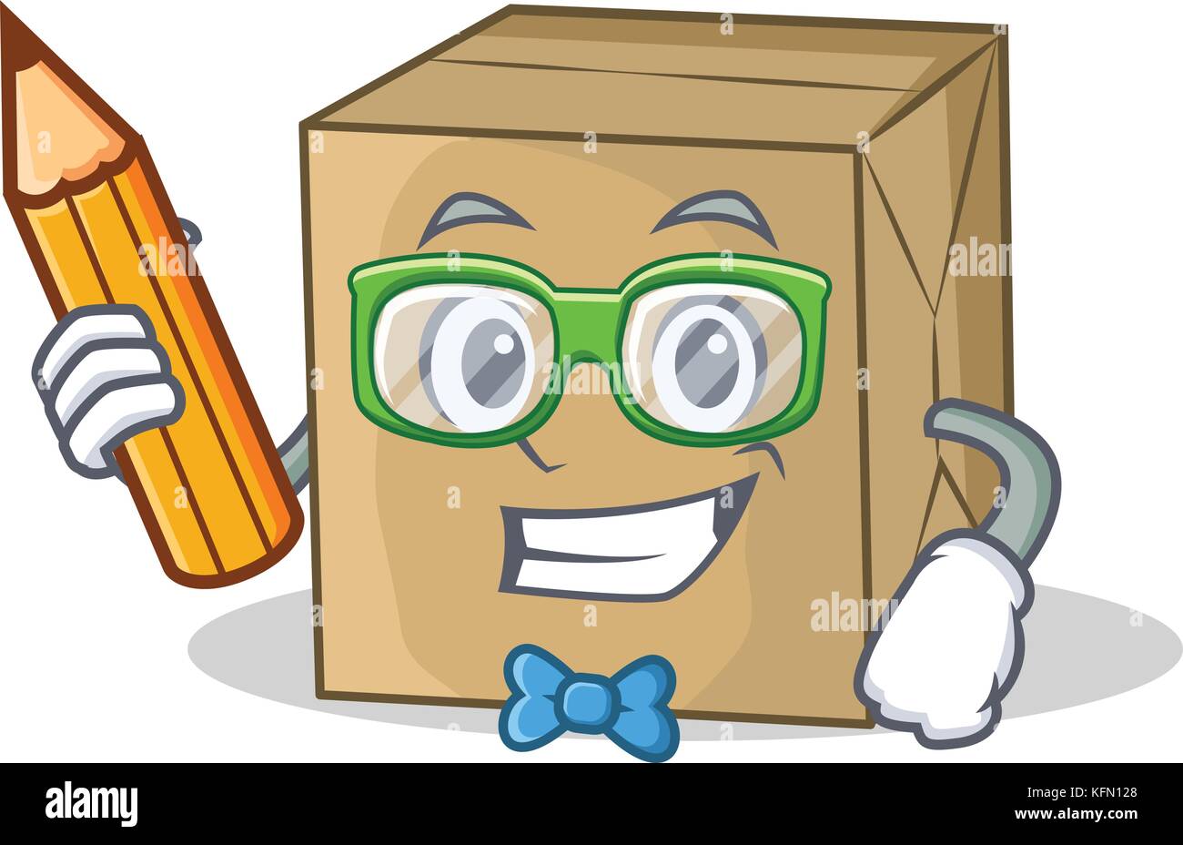 Student cardboard character character collection Stock Vector Image