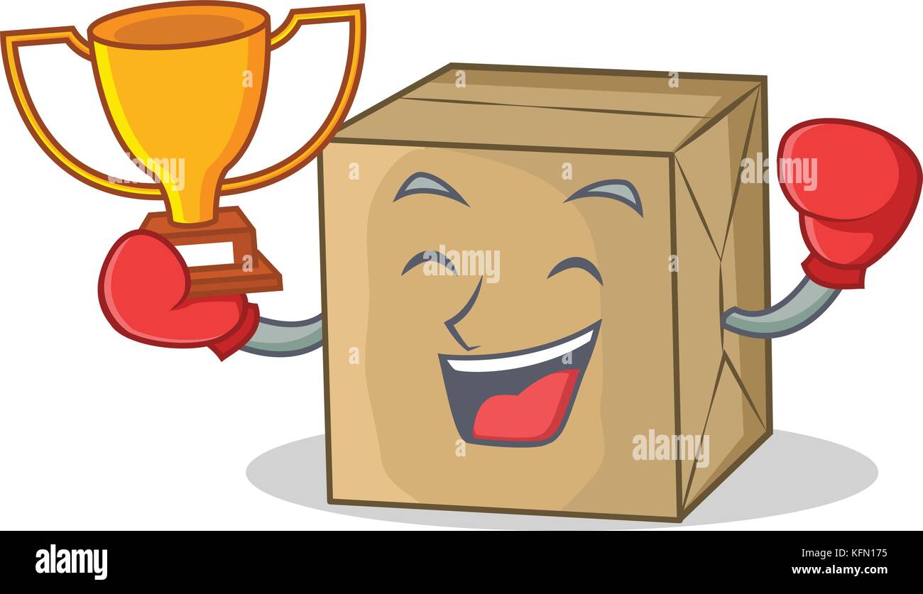Boxing winner cardboard character character collection Stock Vector ...