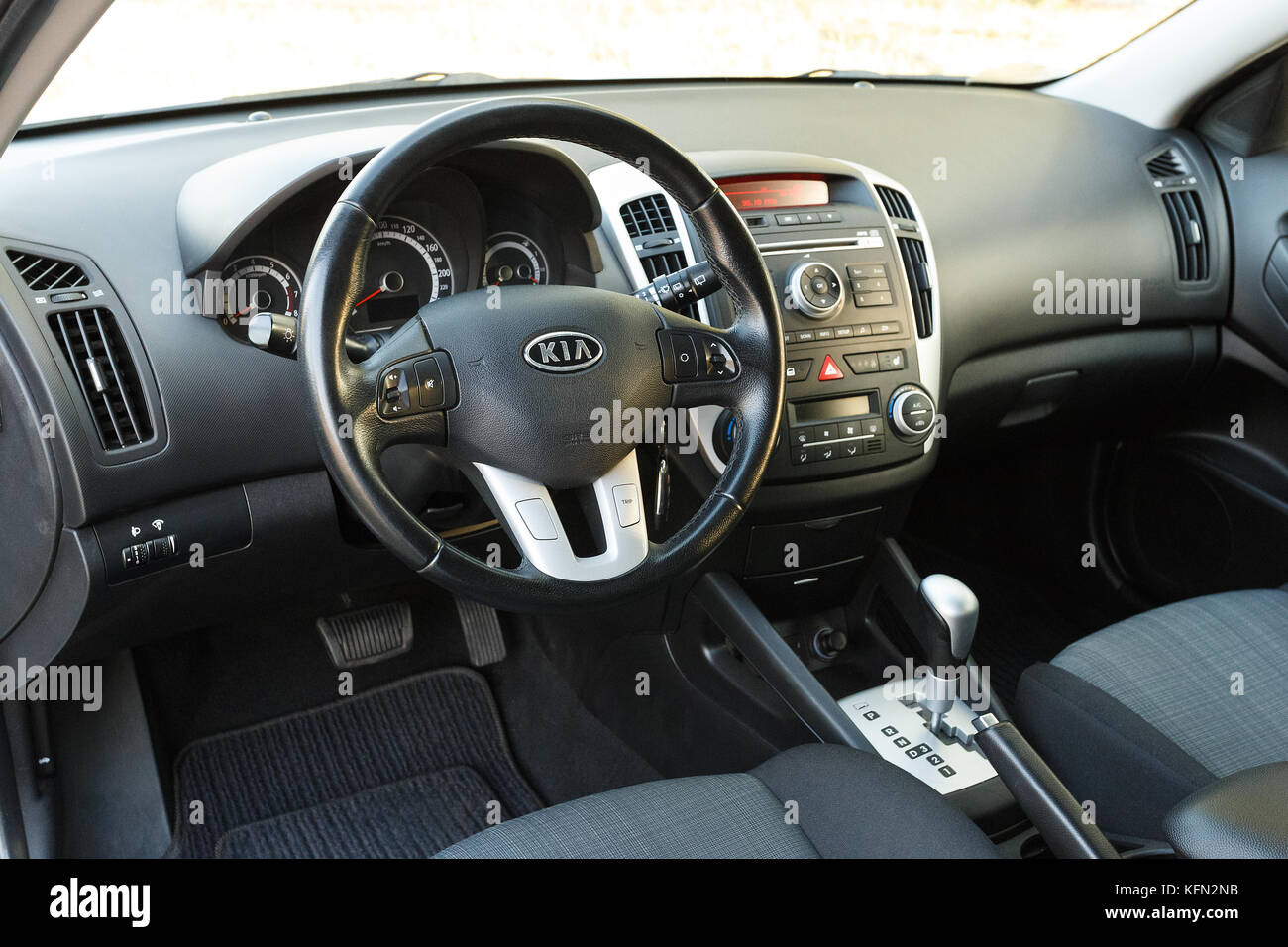 DNIPRO, UKRAINE - SEPTEMBER 05, 2017: KIA CEED, INTERIOR, DRIVER ... DNIPRO, UKRAINE - SEPTEMBER 05, 2017: KIA CEED, INTERIOR, DRIVER ...