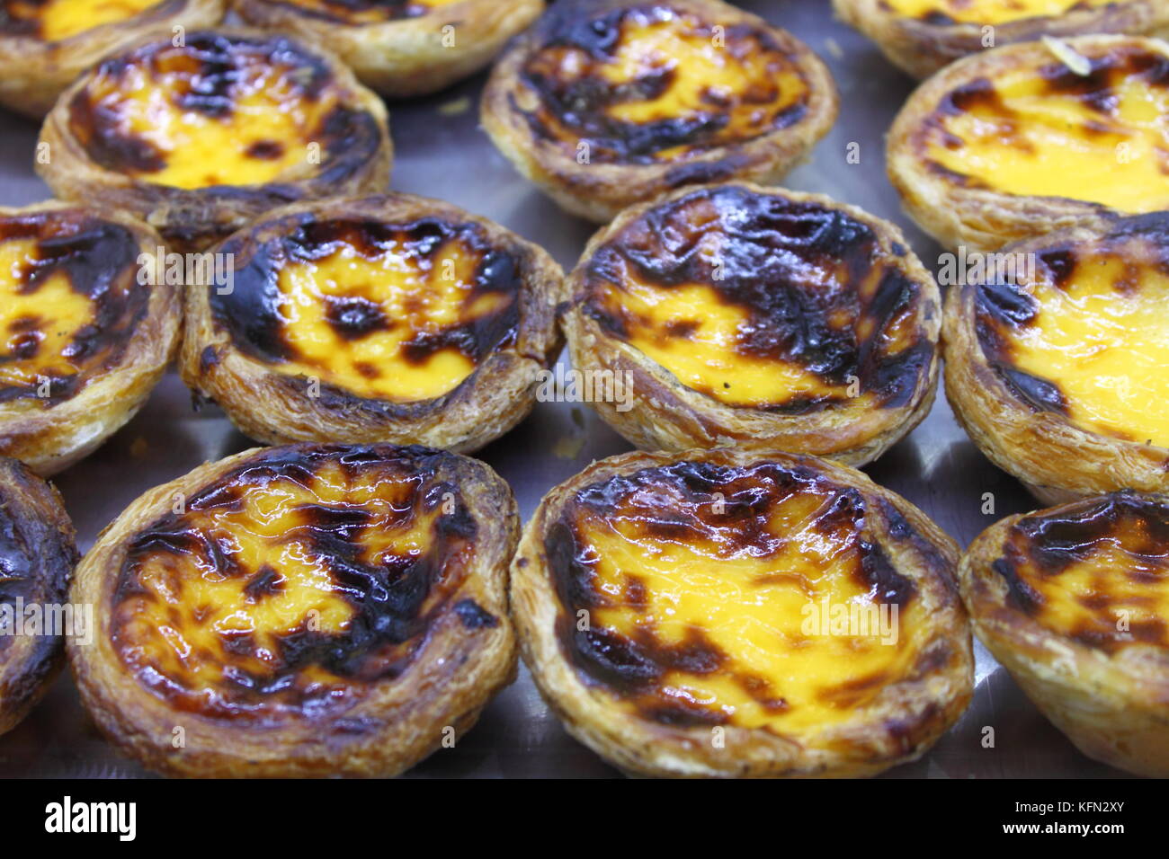 Portuguese Custard Tarts, called "Pastel de Nata or de Belem Stock