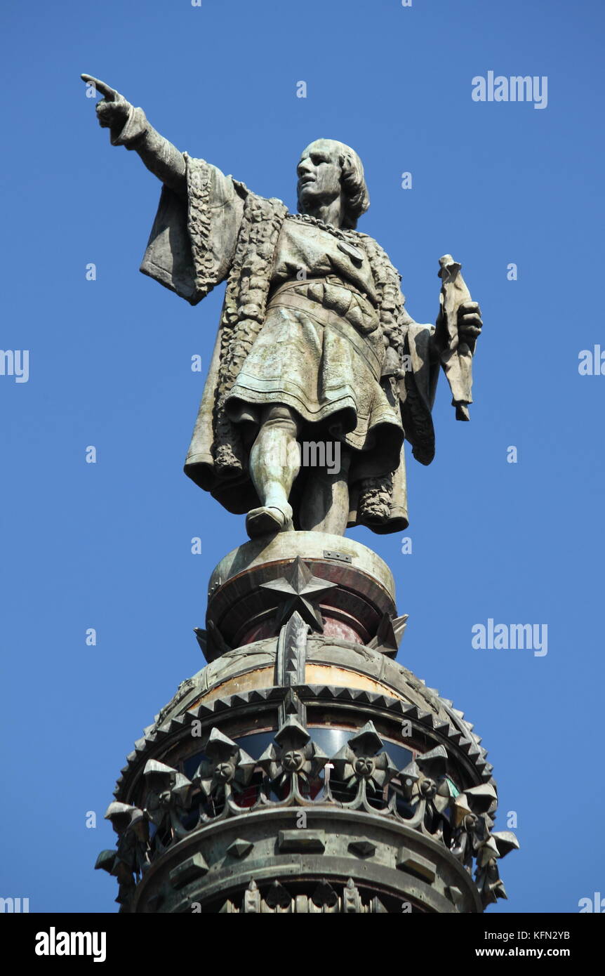 Statue of Christopher Columbus in Barcelona, Spain Stock Photo Alamy
