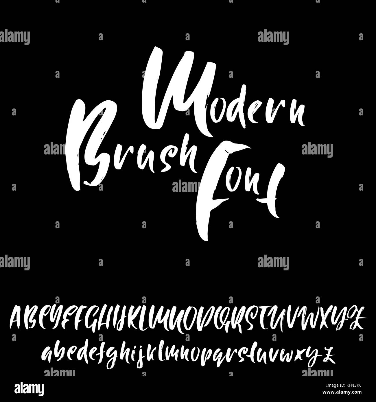Hand drawn dry brush font. Modern brush lettering. Grunge style ...