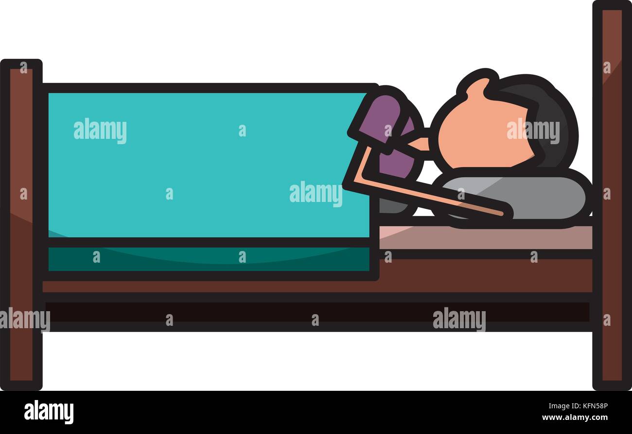 Sleeping in bed Stock Vector Image & Art - Alamy