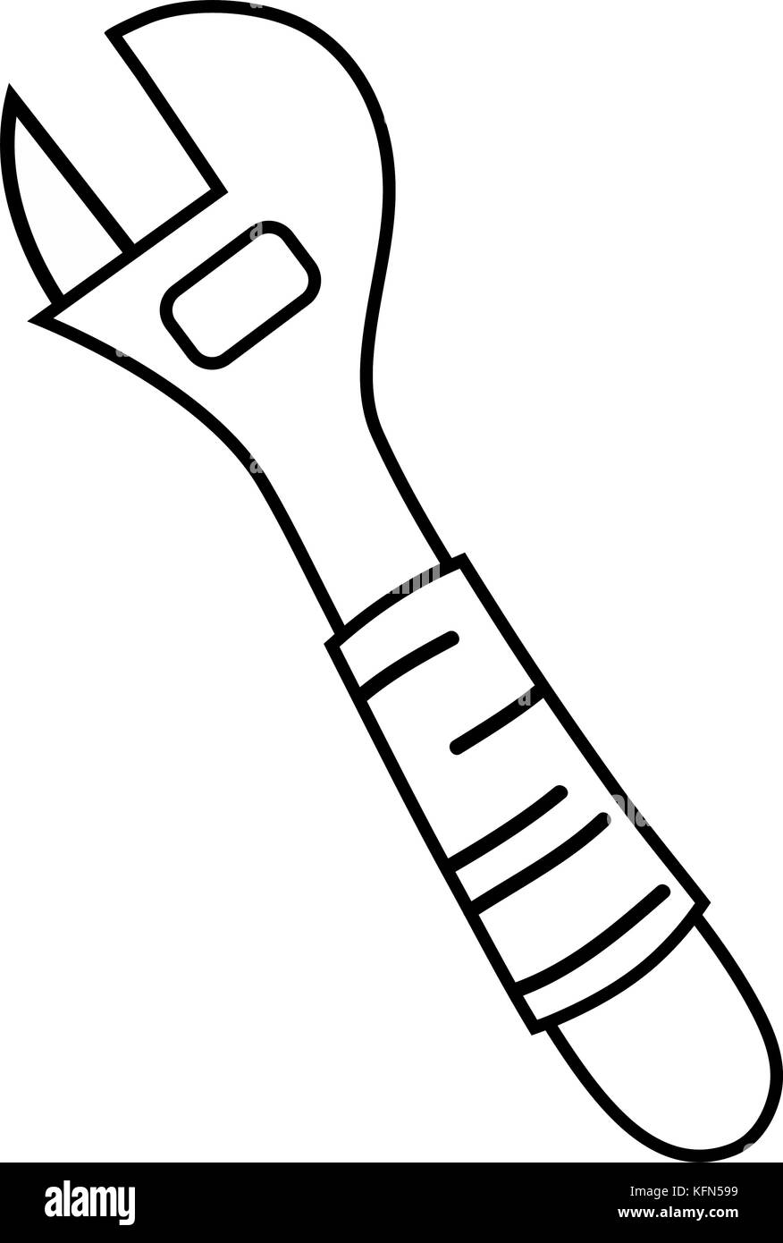 line monkey wrench equipment service repair Stock Vector Image & Art