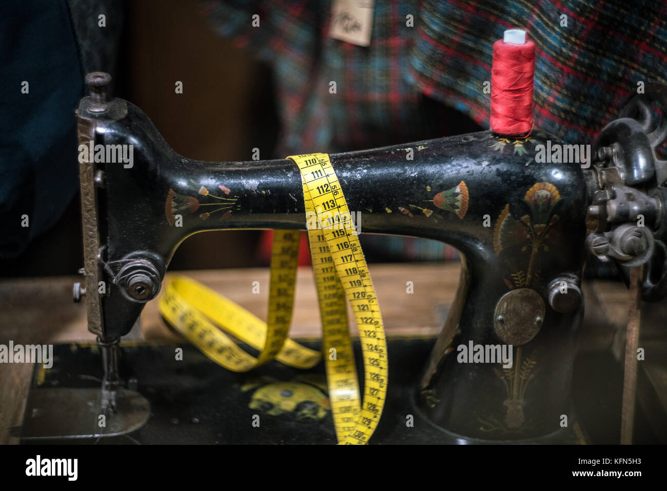 Heavy duty vintage Singer sewing machines for sale as seen in a shop in  Yangon, Myanmar Stock Photo - Alamy