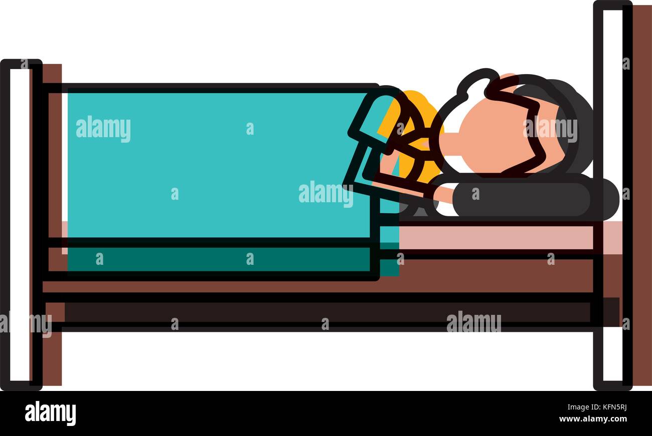 Sleeping in bed Stock Vector Image & Art - Alamy