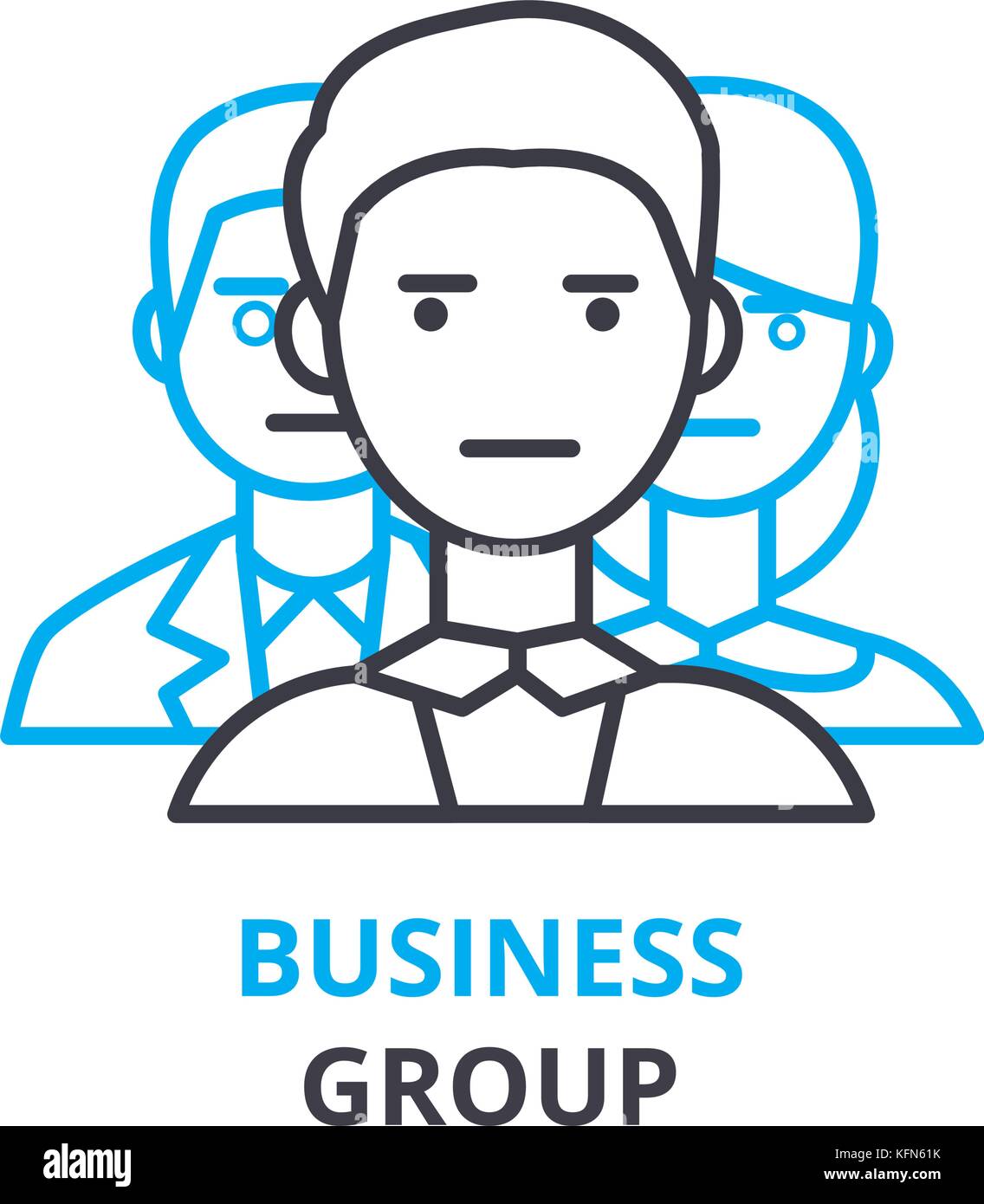 Business group concept , outline icon, linear sign, thin line pictogram ...