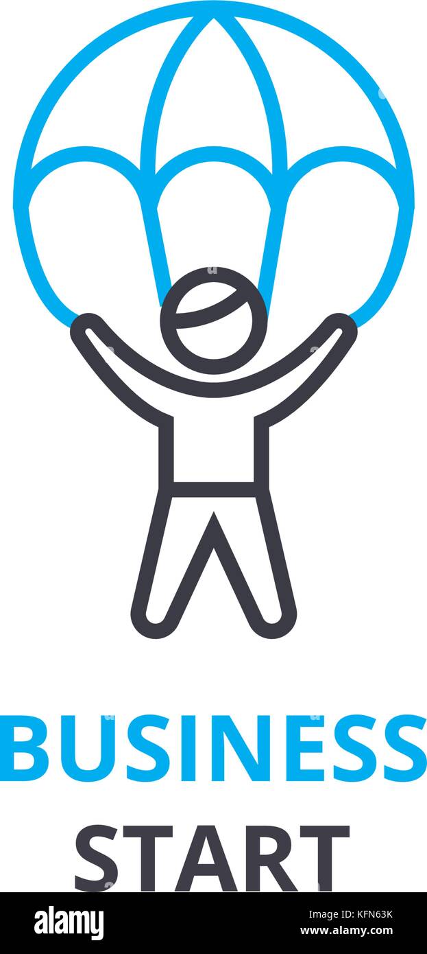 Business start concept , outline icon, linear sign, thin line pictogram ...