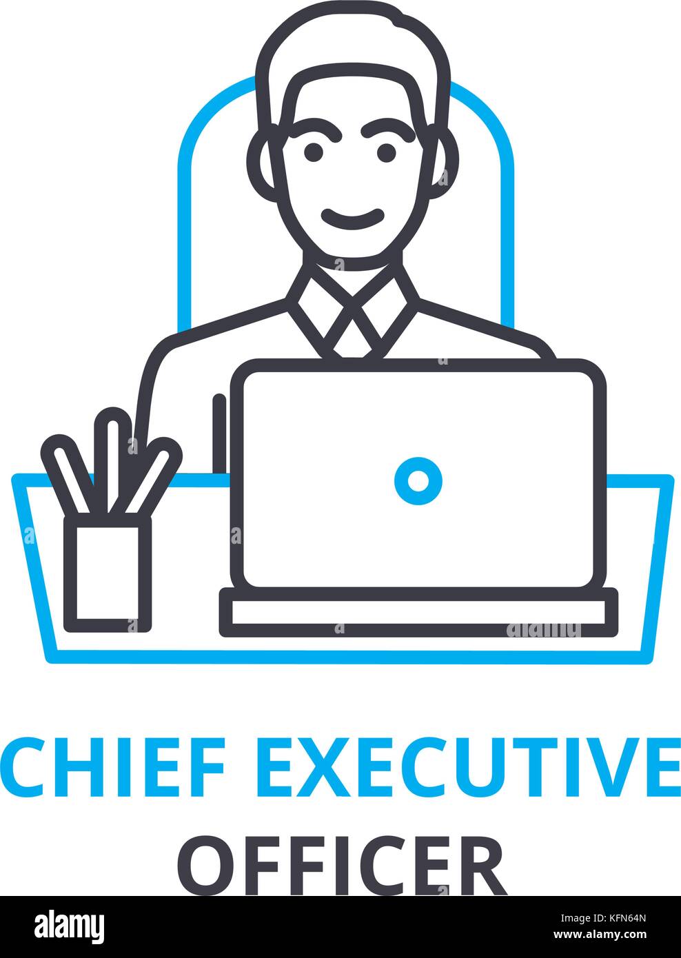 Chief executive officer concept , outline icon, linear sign, thin line pictogram, logo, flat