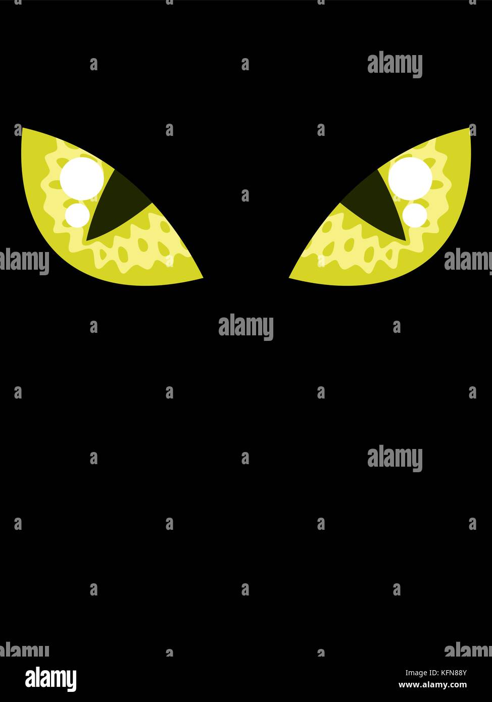 Black background with cartoon cat eyes Stock Vector Art & Illustration