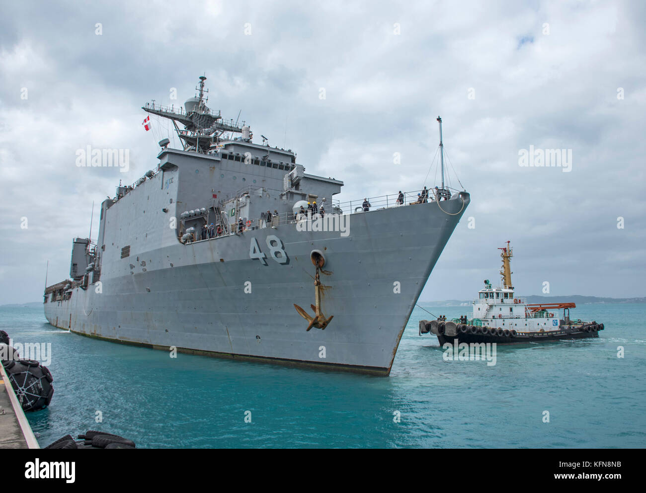 The amphibious dock landing ship USS Ashland (LSD 48) Stock Photo