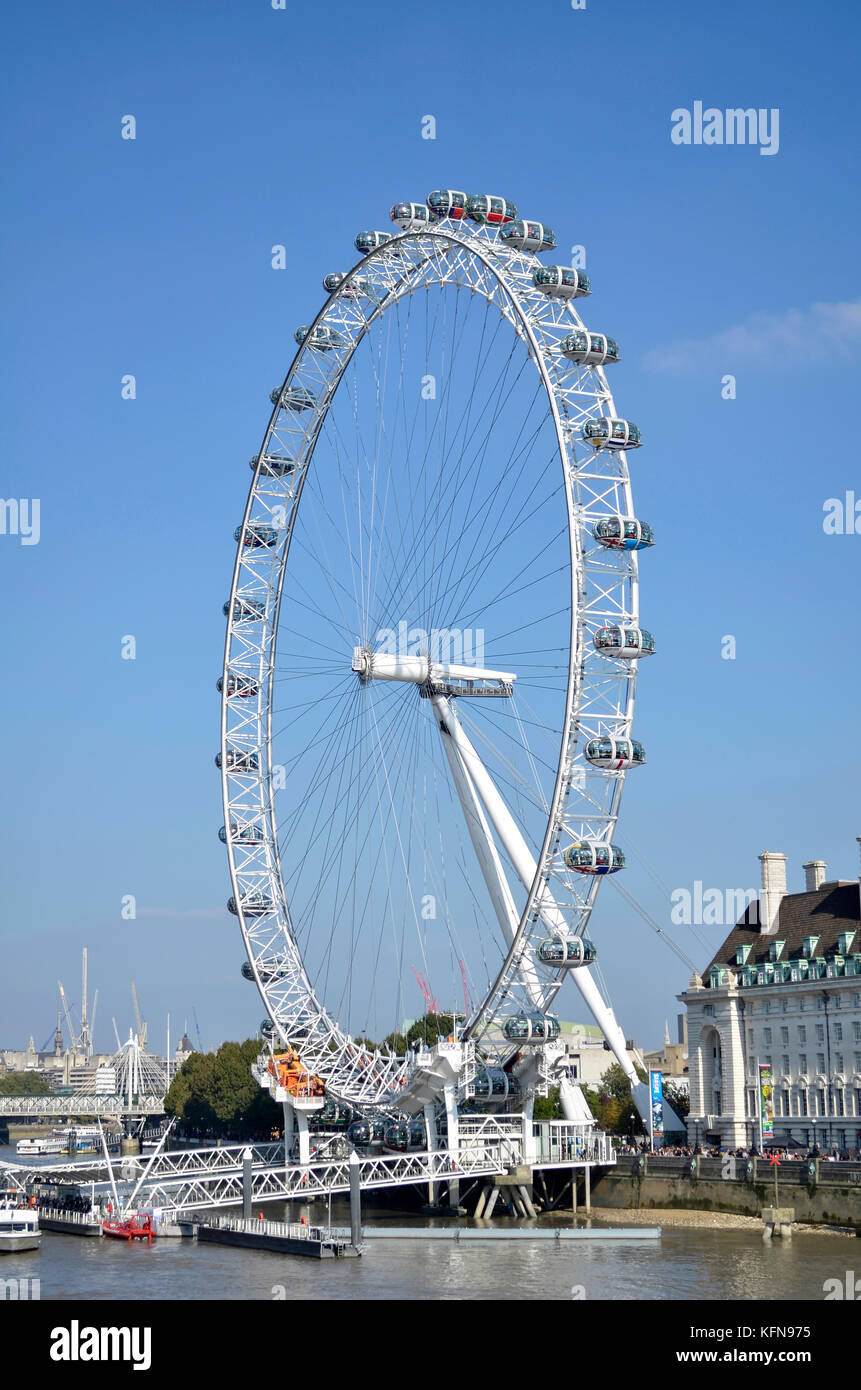 London Eye, River Thames, London, UK. Stock Photo