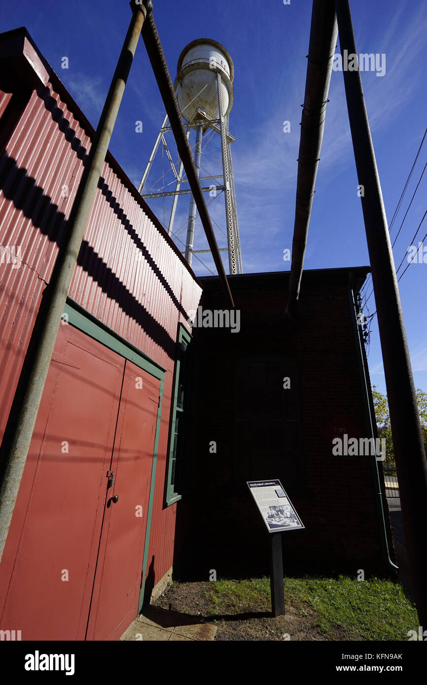 Buildings of Thomas Edison's laboratory compound with water tower in