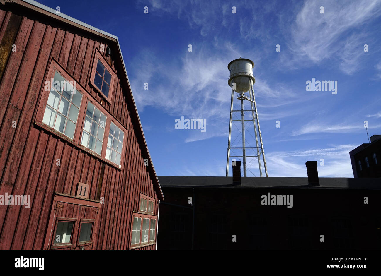 Buildings of Thomas Edison's laboratory compound with water tower in