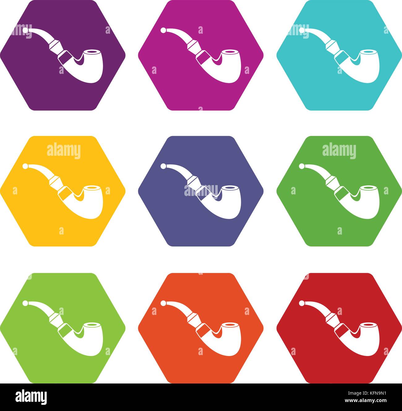 Wooden pipe icon set color hexahedron Stock Vector Image & Art - Alamy