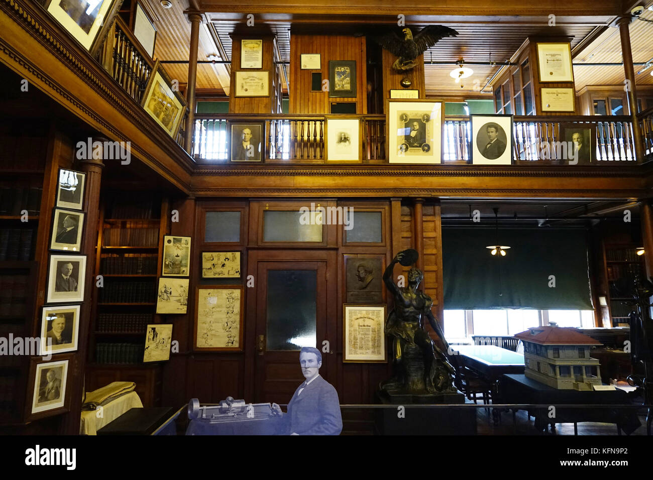 Interior of Thomas Edison's Library in Thomas Edison National Historical Park.West Orange,New Jersey,USA Stock Photo