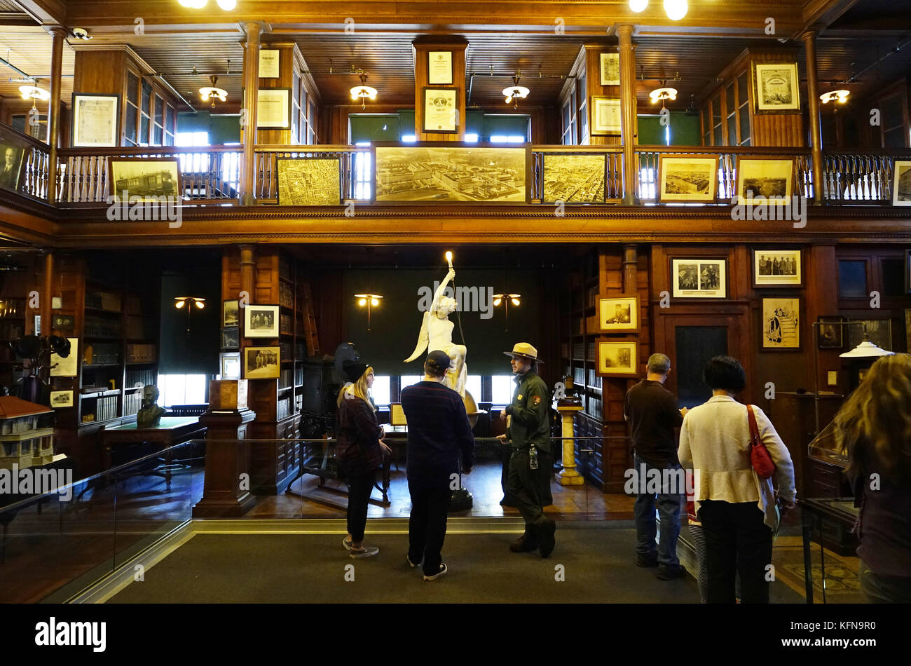 Interior of Thomas Edison's Library in Thomas Edison National Historical Park.West Orange,New Jersey,USA Stock Photo