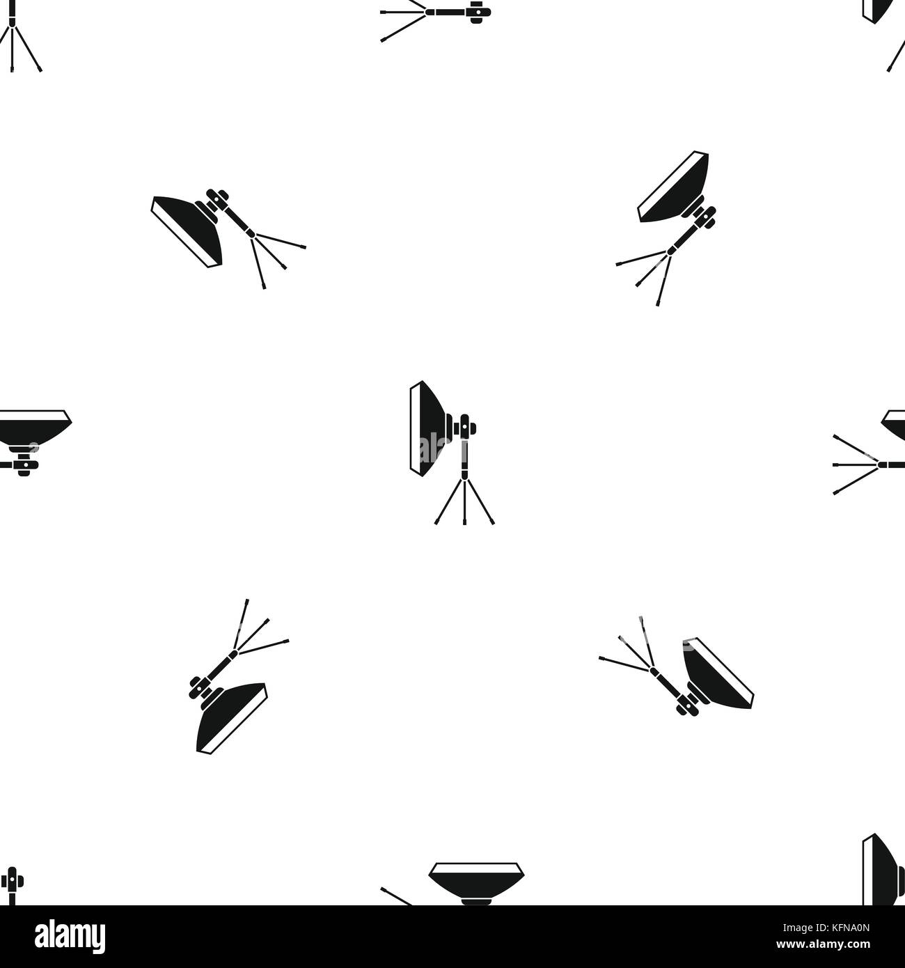 Studio lighting equipment pattern seamless black Stock Vector Image