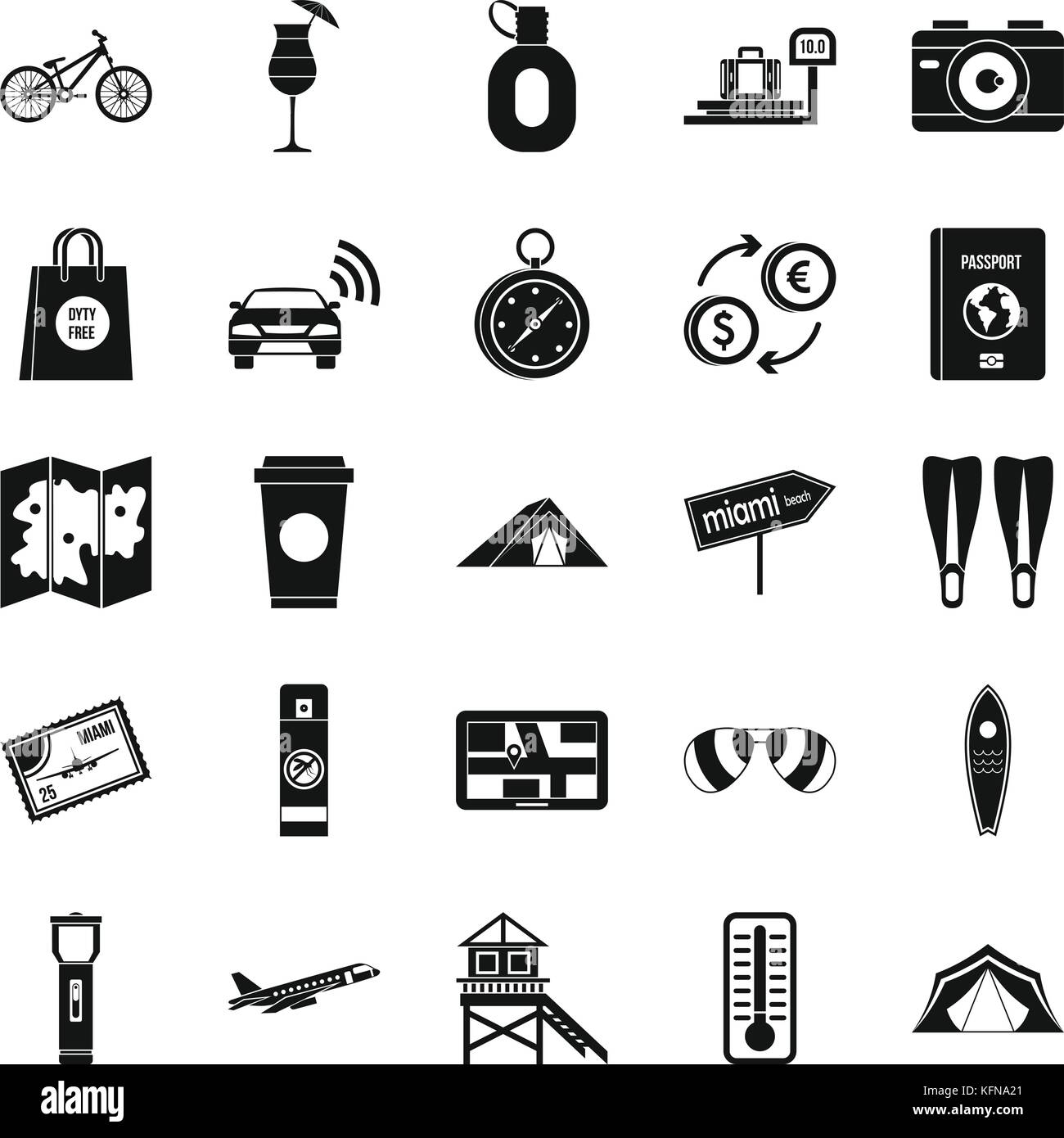 Tourist trip icons set, simple style Stock Vector Image & Art - Alamy