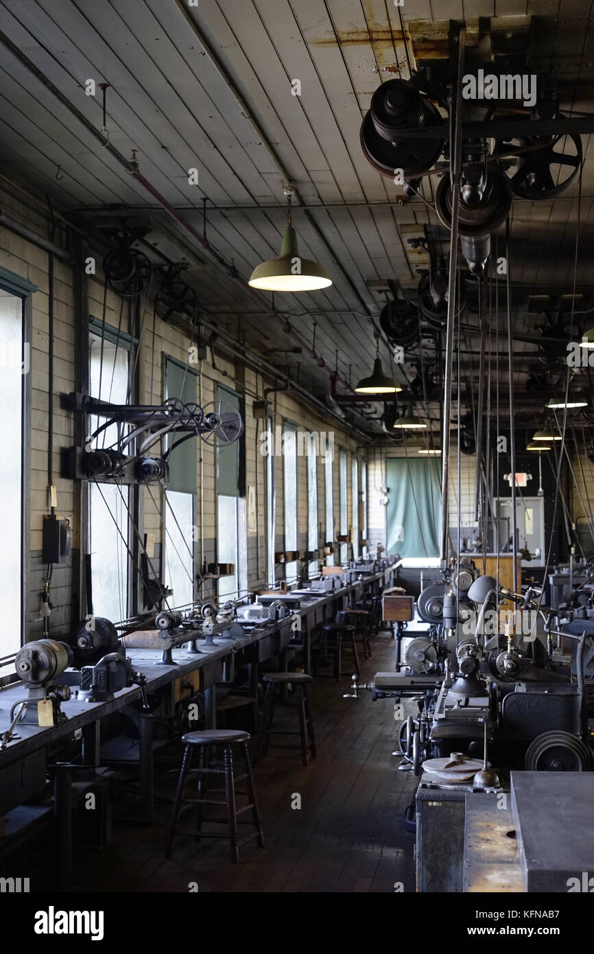 Precision machine shop in Thomas Edison National Historical Park.West Orange.New Jersey.USA Stock Photo