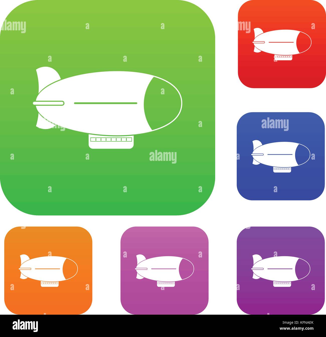 Retro airship set color collection Stock Vector Image & Art - Alamy