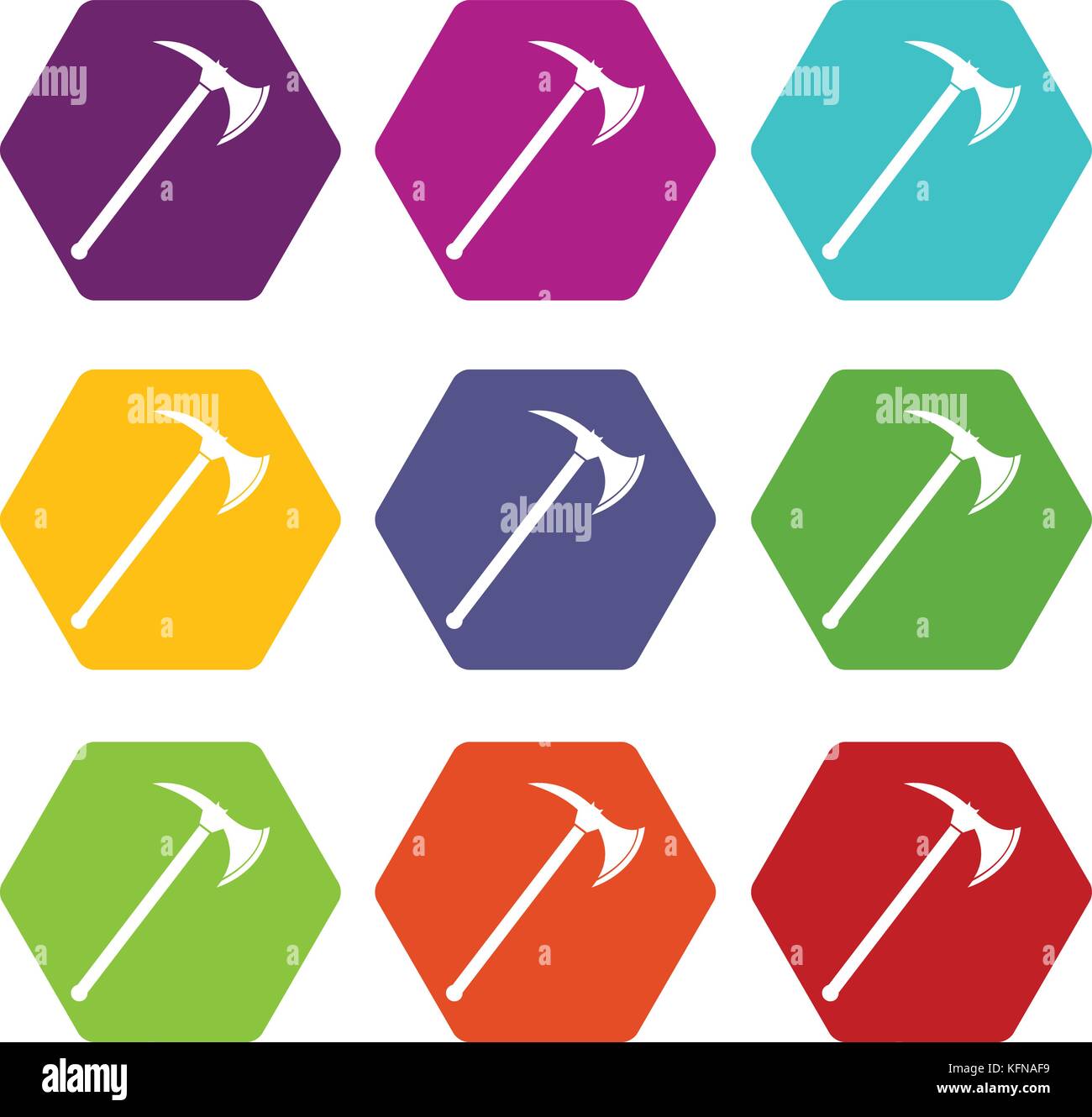 Ax icon set color hexahedron Stock Vector Image & Art - Alamy