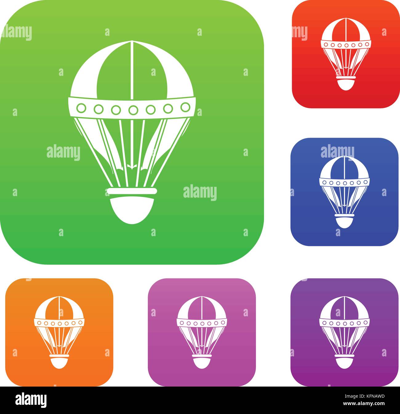 Vintage hot air balloon set color collection Stock Vector Image & Art ...