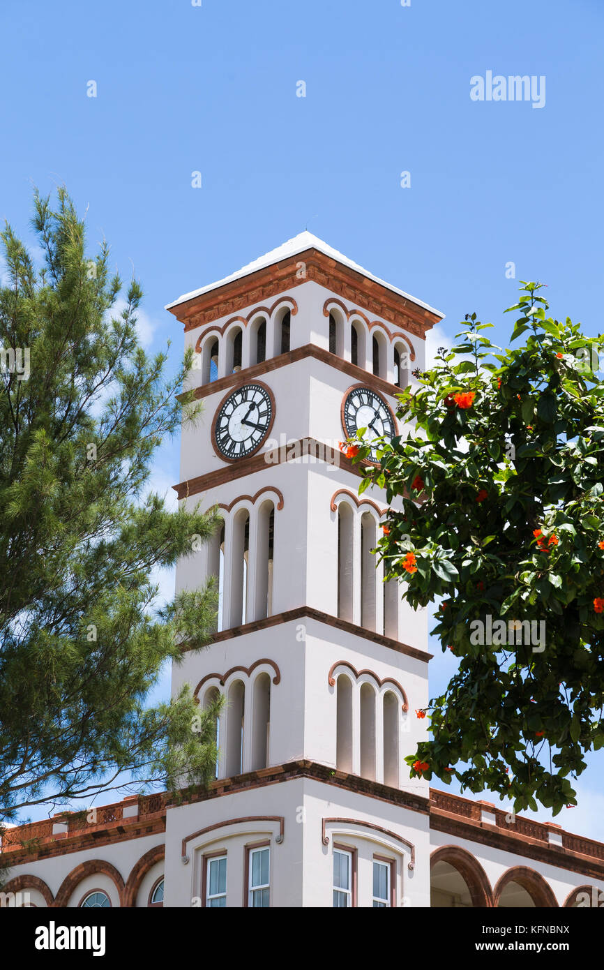 Hamilton Bermuda Sessions House and Clock Tower Stock Photo Alamy