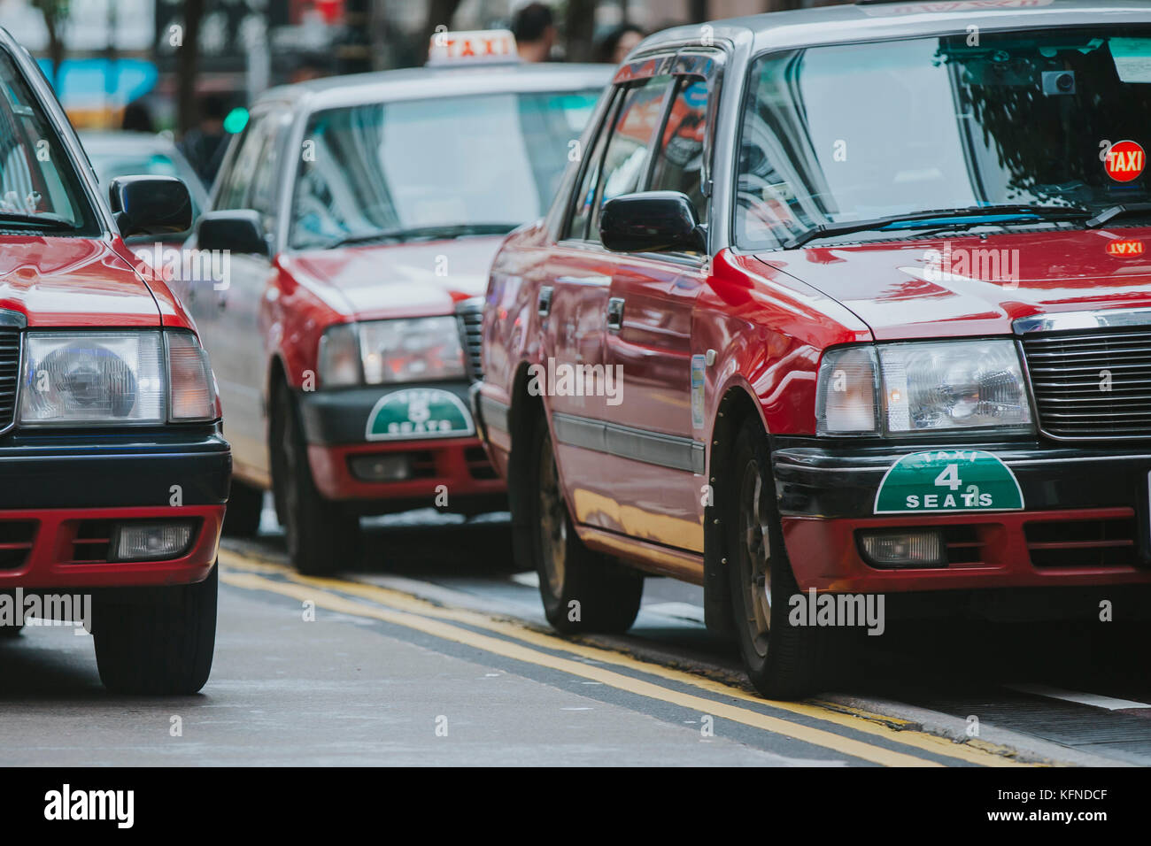 Hong Kong Taxi Stock Photo