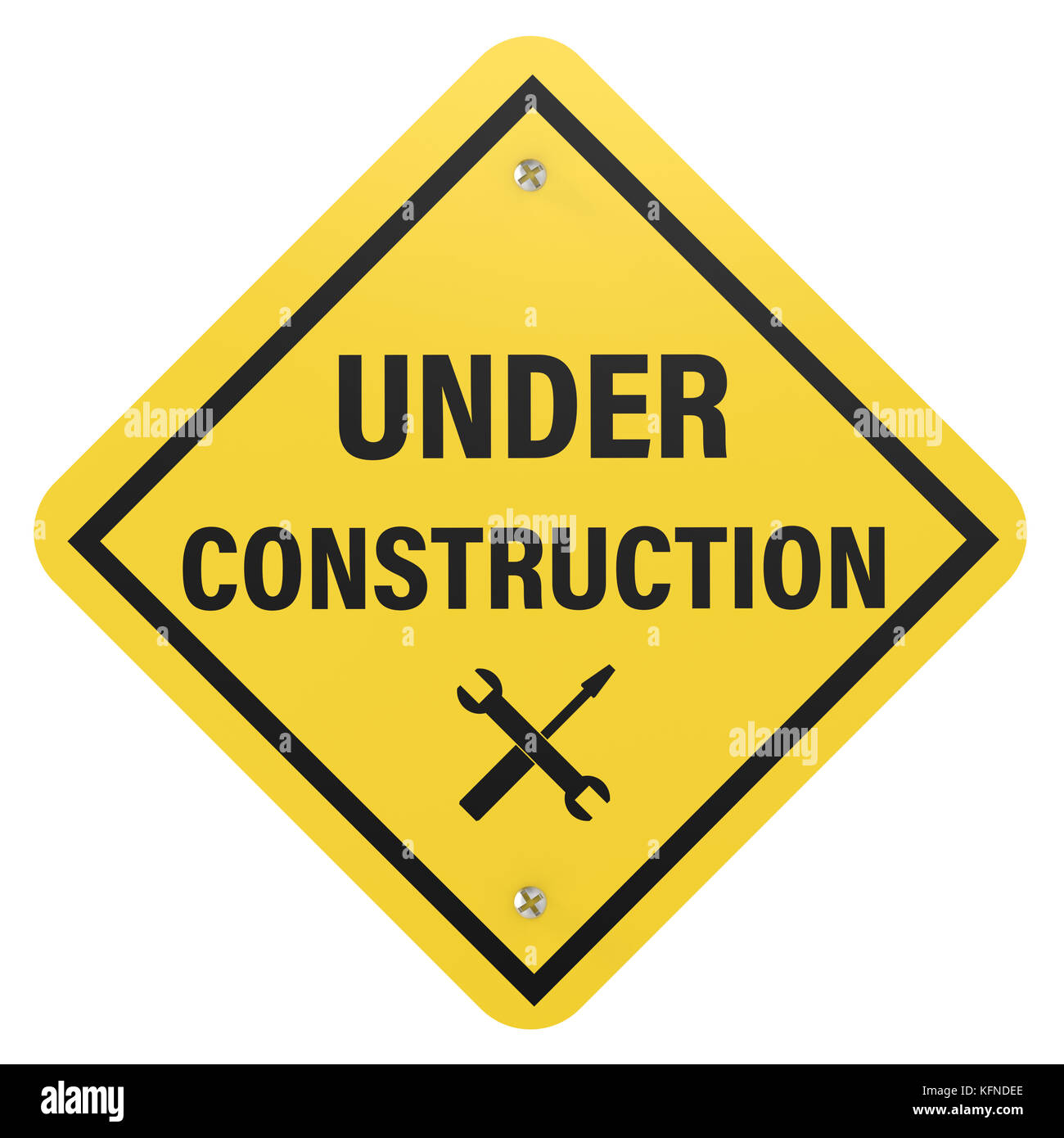 3d rendering under construction sign isolated on white Stock Photo - Alamy