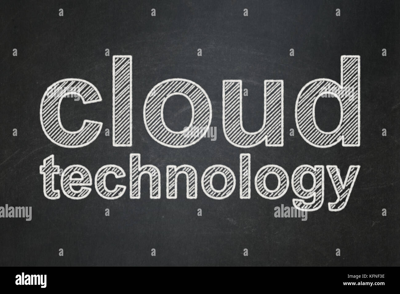 Cloud networking concept: Cloud Technology on chalkboard background ...