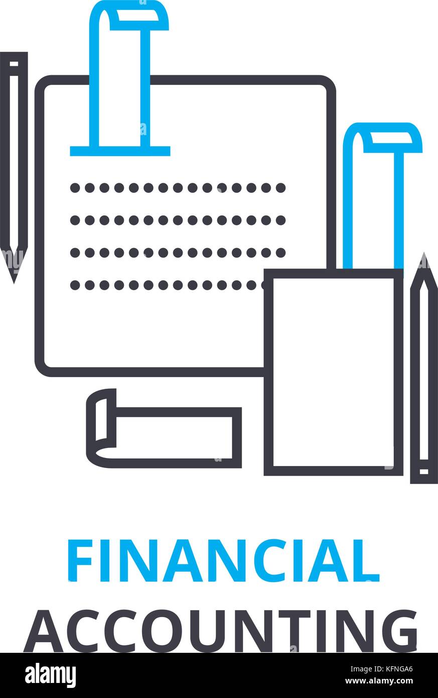 financial accounting concept , outline icon, linear sign, thin line ...