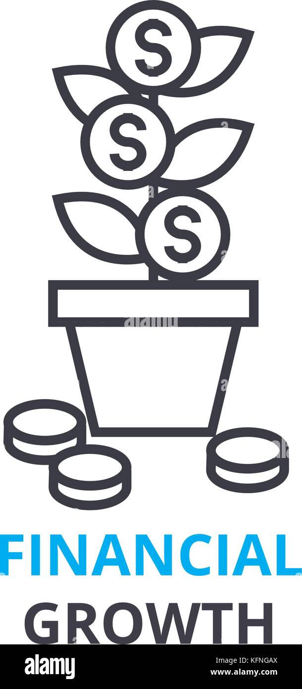 financial growth concept , outline icon, linear sign, thin line ...