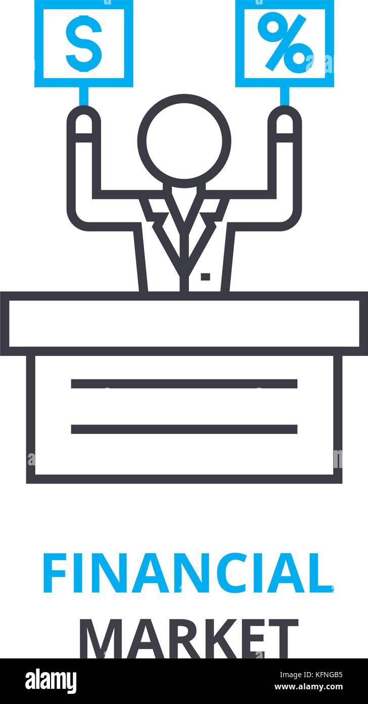 financial market concept , outline icon, linear sign, thin line ...