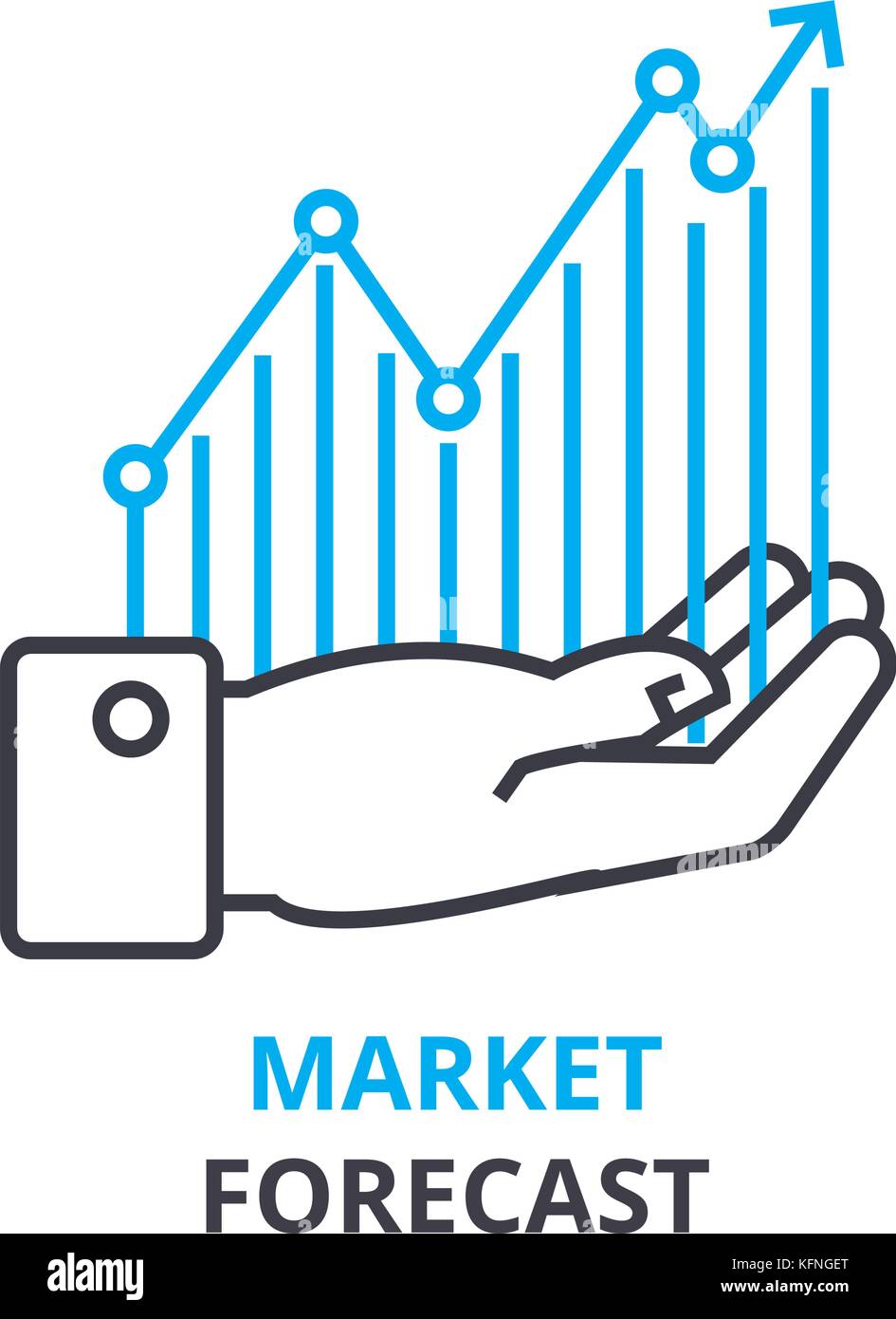 market forecast concept , outline icon, linear sign, thin line ...