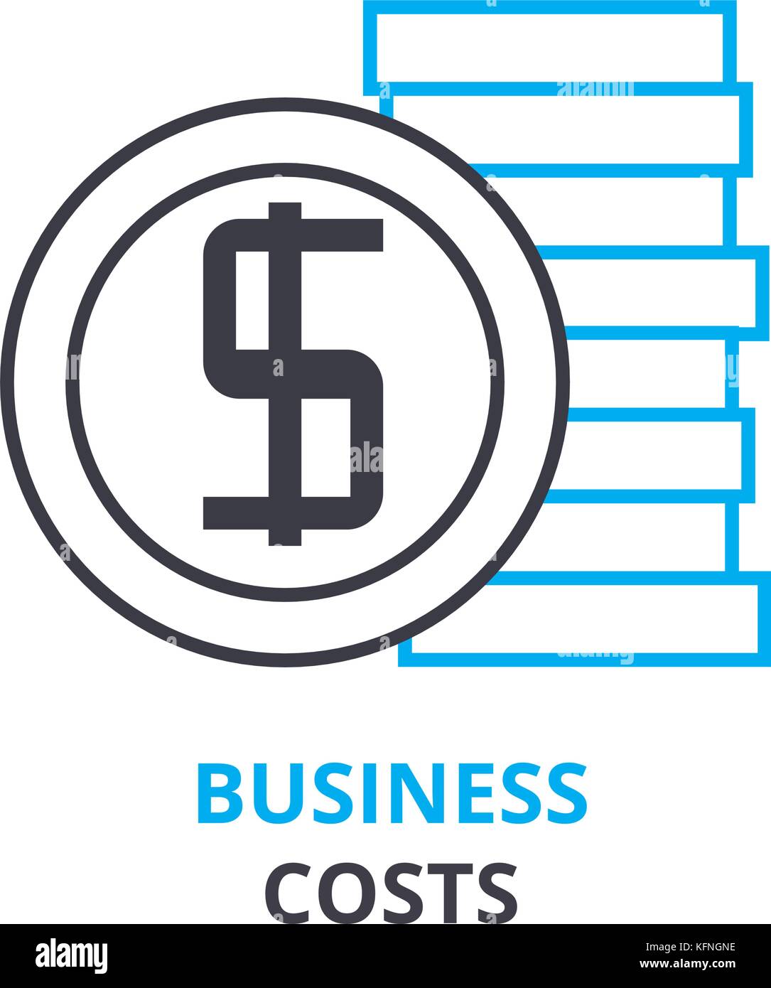 business costs concept, outline icon, linear sign, thin line pictogram ...