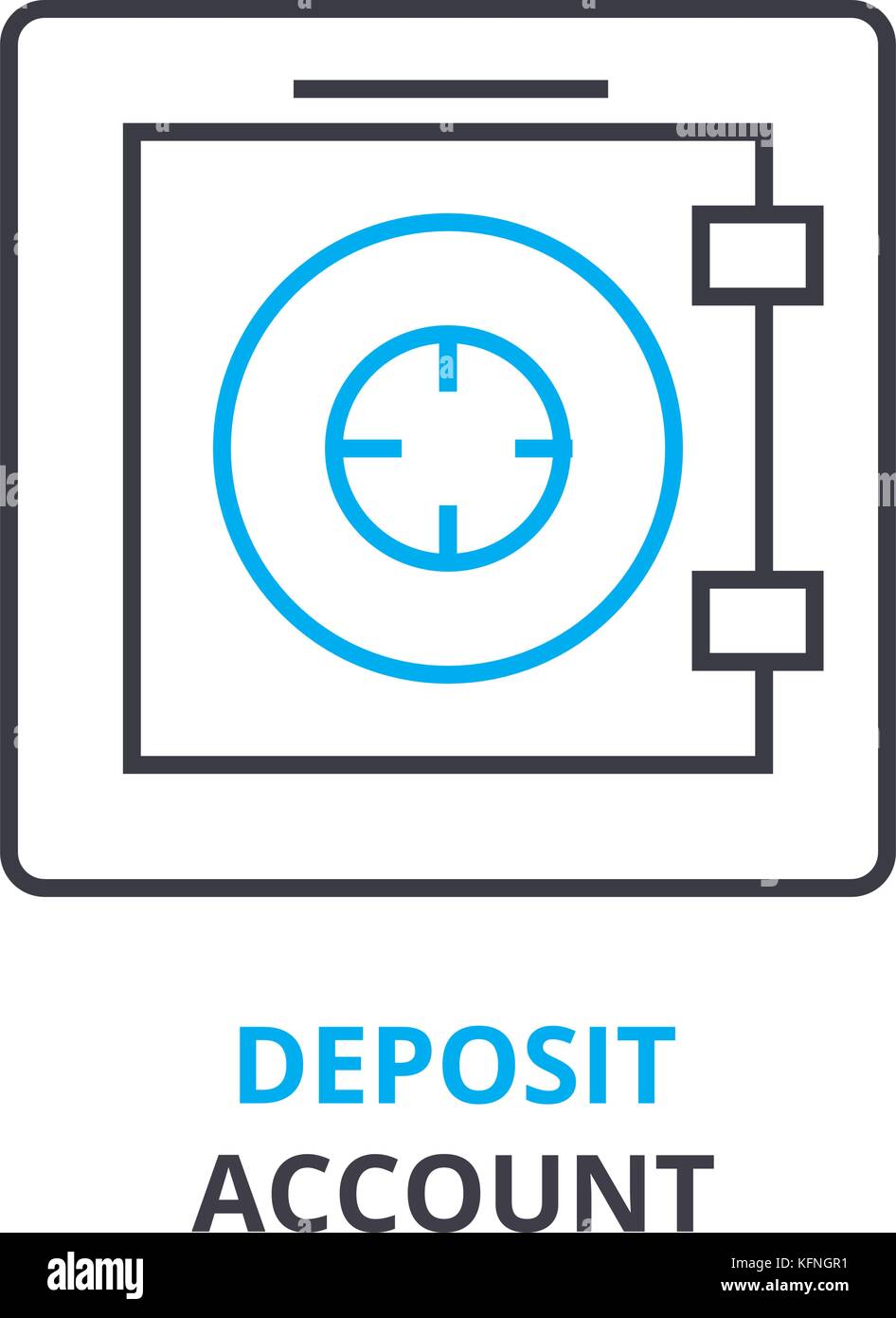 deposit account concept, outline icon, linear sign, thin line pictogram ...