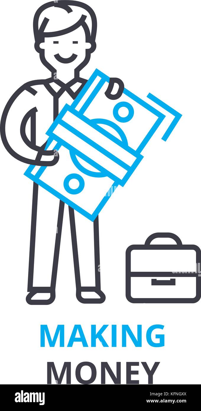 making money concept, outline icon, linear sign, thin line pictogram ...