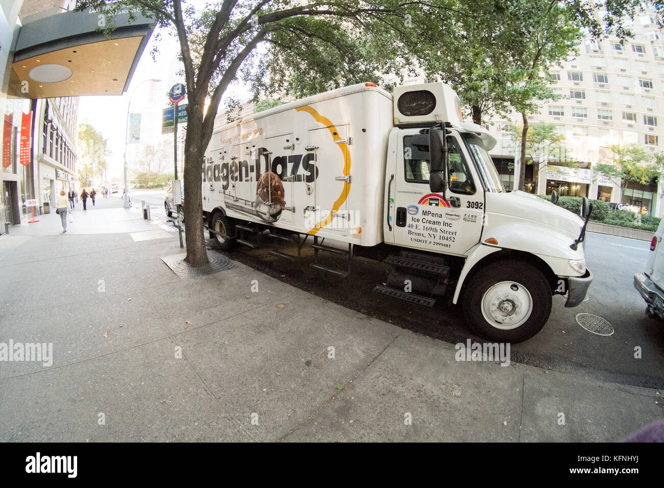 Hagen-Dazs ice cream delivery box truck, New York City, United States of America. Stock Photo
