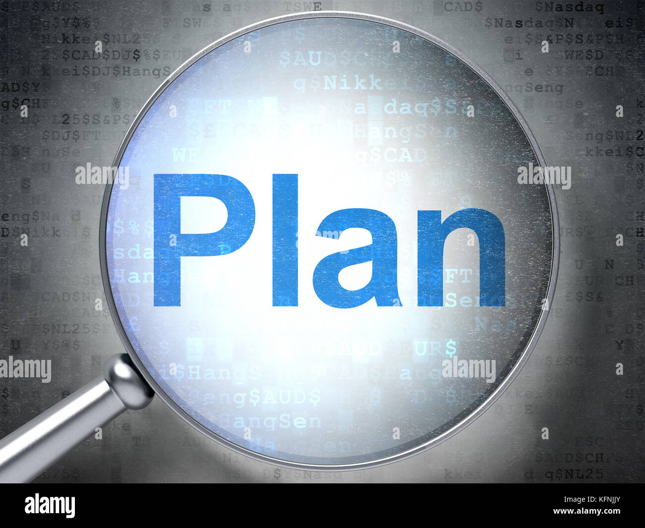 Business concept Plan with optical glass Stock Photo Alamy