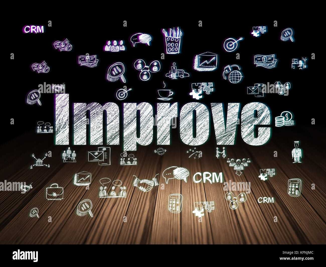 Business concept: Improve in grunge dark room Stock Photo - Alamy