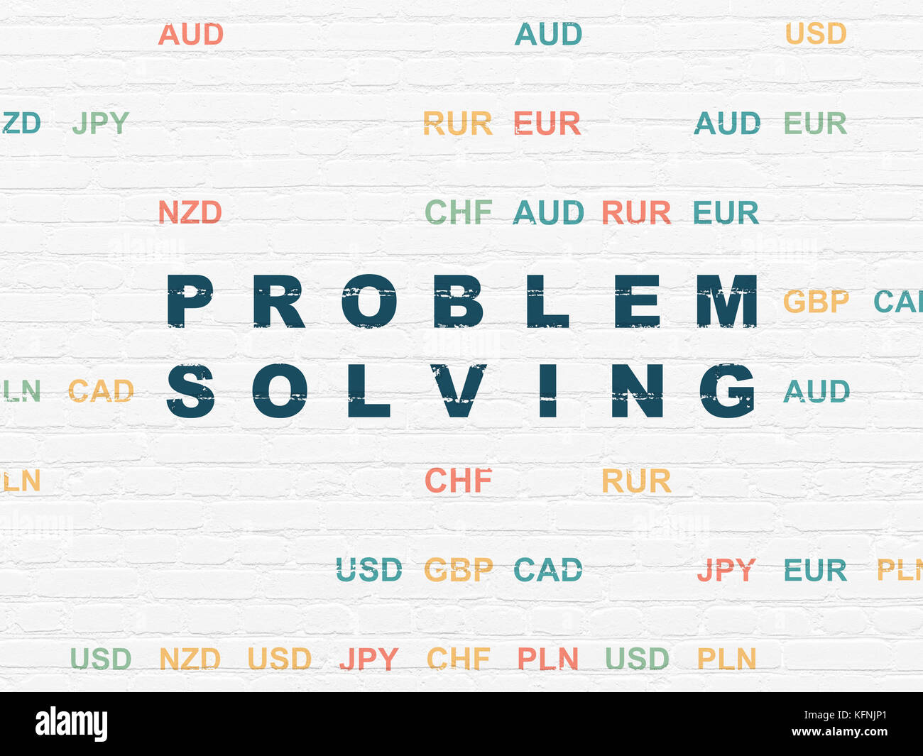 Business concept: Problem Solving on wall background Stock Photo - Alamy