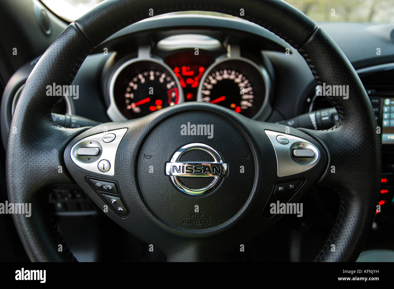 DNIPRO, UKRAINE - APRIL 12, 2016: NISSAN JUKE, WHEEL CLOSE Stock Photo