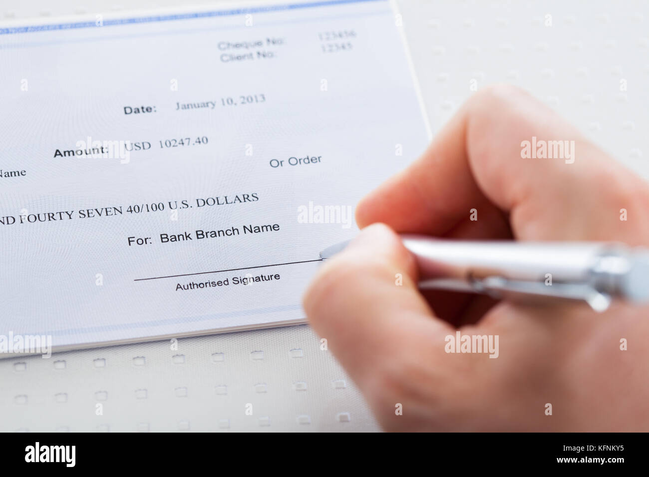 Cheque Book Signature High Resolution Stock Photography and Images