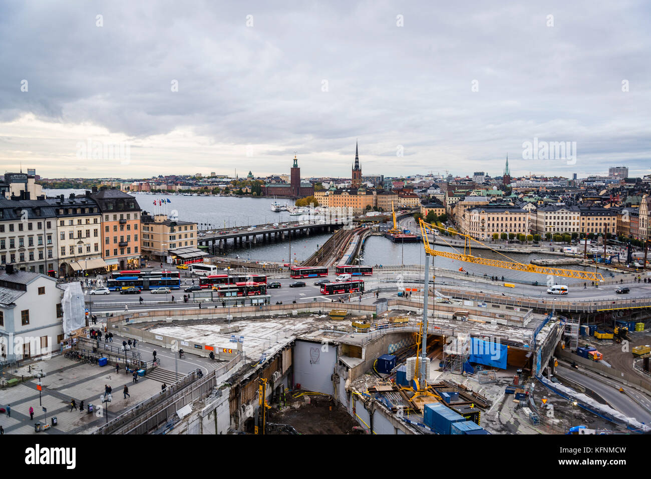Slussen Road works around Slussen junction, Stockholm, Sweden Stock Photo - Alamy