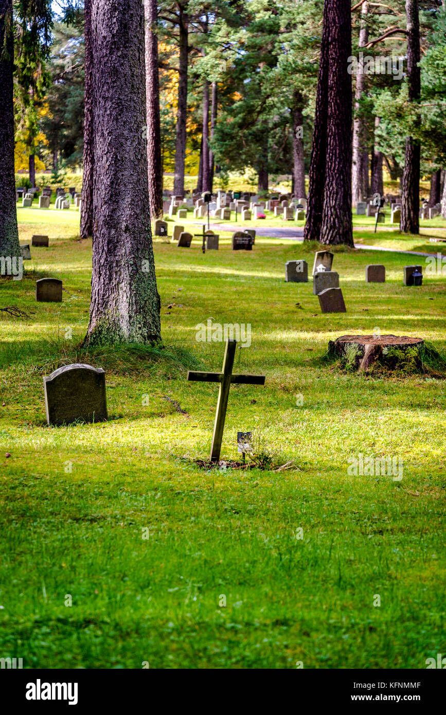 Skogskyrkogarden, Woodland Cemetery, Unesco World Heritage site, Stockholm, Sweden Stock Photo